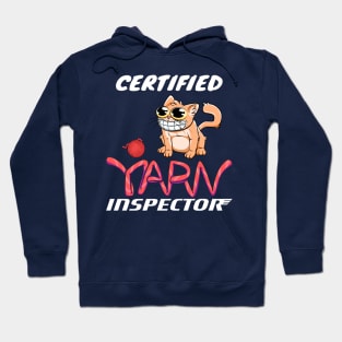 Certified Yarn Inspector Cat With Yarn Ball Toy Cute Cat Lover Hoodie